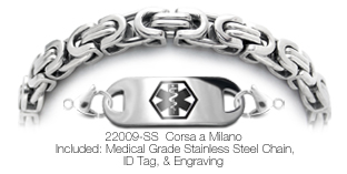 Stainless Steel Medical ID Bracelet Corsa a Milano 22009