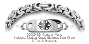 Stainless Steel Medical ID Bracelet Corsa a Milano 22009