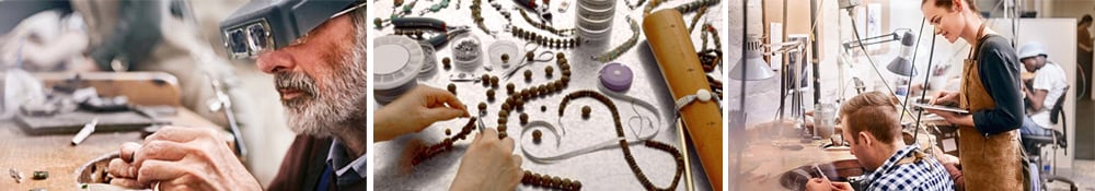 Artists making handmade medical bracelets