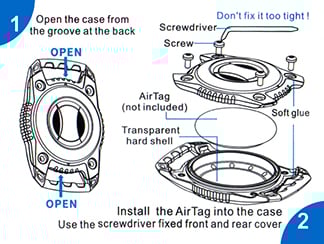 AirTag Instructions Instructions to insert AirTag into holder