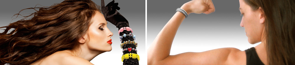 Women wearing medical bracelets