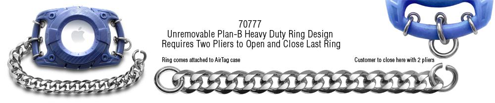 Unremovable Plan-B Pink AirTag 70777 ALZ Autism Stainless Medical Bracelet