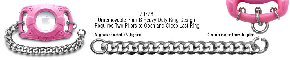 Unremovable Plan-B Pink AirTag 70778 ALZ Autism Stainless Medical Bracelet