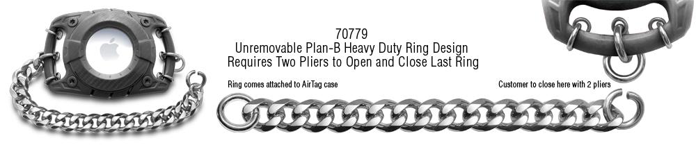Unremovable Plan-B Black AirTag 70779 ALZ Autism Stainless Medical Bracelet