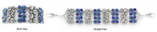 Designer Rhinestone Medical Bracelets Blue Bling 1146