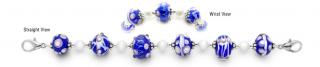 Designer Bead Medical ID Bracelets - Blue Marble 1584