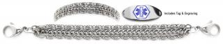 Designer Stainless Steel Medical Alert ID Bracelet Set Delizioso 21232