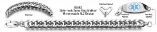 ALZ Unremovable Medical ID Bracelet Set Italiana 50862