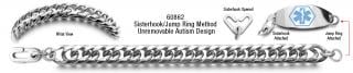 Italiana 60862 Autism Unremovable Stainless Medical ID Bracelet Set