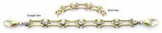 Designer Gold-Diamond Tennis Medical Bracelets Napoli Oro 9004
