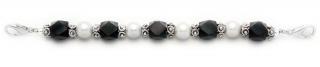 Designer Bead Medical Bracelets Fancy Black-White 0581