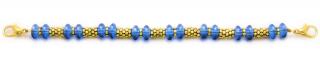 Designer Bead Medical Bracelets Blue Blast in Gold 1376