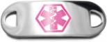 Pink Stainless Steel Medical ID Plate Pink Stainless Steel Medical ID Plate