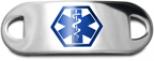 Blue Stainless Steel Medical ID Plate Blue Stainless Steel Medical ID Plate