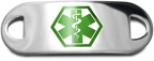Green Stainless Steel Medical ID Plate