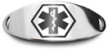 Black Oval Tag Black Oval Stainless Steel Medical ID Plate