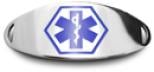 Navy Oval Stainless Steel Medical ID Plate