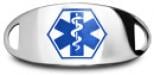 Silver Plate Blue Medical ID Plate