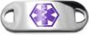 Purple Stainless Steel Medical ID Plate Purple Stainless Steel Medical ID Plate