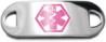 Pink Stainless Steel Medical ID Plate Pink Stainless Steel Medical ID Plate