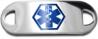 Blue Stainless Steel Medical ID Plate Blue Stainless Steel Medical ID Plate