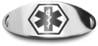 Black Oval Tag Black Oval Stainless Steel Medical ID Plate