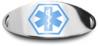 Blue EMT Oval Stainless Steel Medical ID Plate