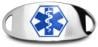 Silver Plate Blue Medical ID Plate