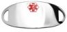 Red Symbol Red 2-Sided Medical ID Plate