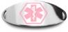 Pink Oval Stainless Steel Medical ID Plate