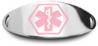 Pink Oval Tag Pink Oval Stainless Steel Medical ID Plate