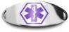 Purple Oval Tag Purple Oval Stainless Steel Medical ID Plate
