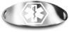 White Oval Tag White Oval Stainless Steel Medical ID Plate