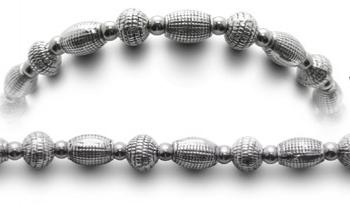 Designer Bead Medical Bracelets Silver Ribs 0538