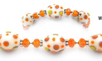 Designer Bead Medical Bracelets Orange Delight 0648