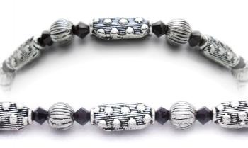 Designer Bead Medical Bracelets Silver Streak 0701