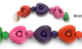 Designer Bead Medical Bracelets Rainbow Hearts 0775