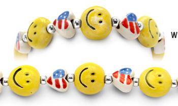 Designer Bead Medical Bracelets Patriot Smiles 0978