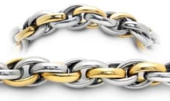 Designer Gold & Stainless Medical Bracelet Dorato Corteccia 1922