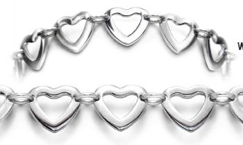 Designer Stainless Medical ID Bracelet Serie di Cuori 1947