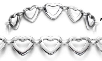 Designer Stainless Medical ID Bracelet Serie di Cuori 1947