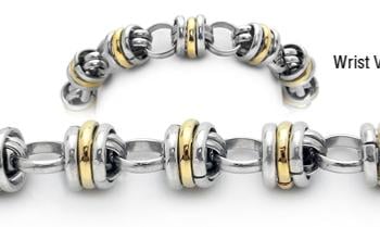 Designer Gold & Stainless Medical Bracelets Forte Fascia di Oro 1954