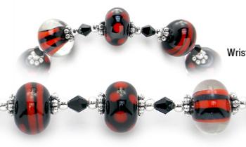 Designer Bead Medical Bracelets Galactic Glows in Red 2039
