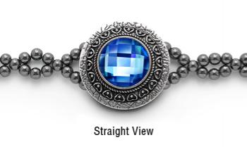 Designer Rhinestone Medical Bracelets Mirror Mirror-Blue 2060