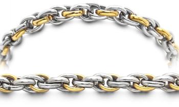 Designer Gold-Stainless Medical Bracelet Piccolo Corteccia 2371