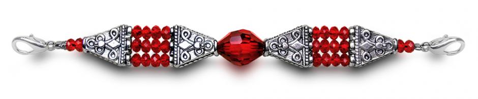 Crystal Medical Bracelet Designer Bead Medical Bracelets Shimmering Red 0113