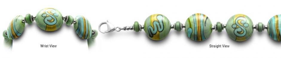 Beaded Medical Bracelet Designer Bead Medical Bracelets Fields of Green 0398