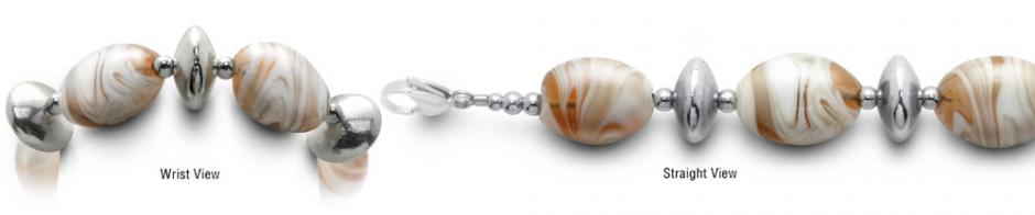Bead Medical Bracelet for Women Designer Bead Medical Bracelets Caramel Swirl 0446