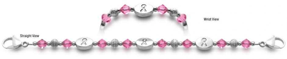 Beaded Medical Bracelet Designer Bead Medical ID Bracelets Pink Power 0487