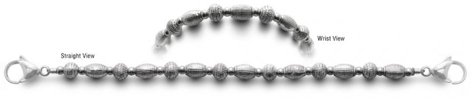 Beaded Medical Bracelet Designer Bead Medical Bracelets Silver Ribs 0538